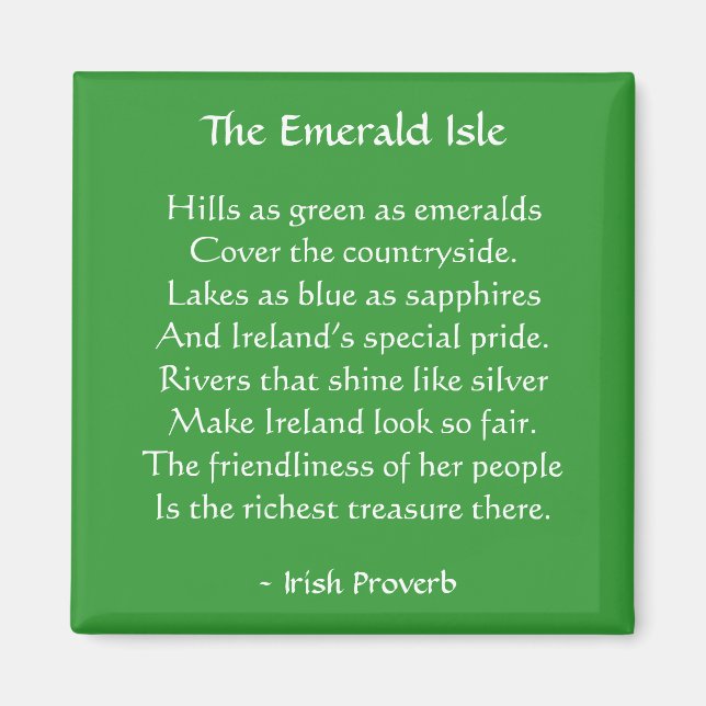 Emerald Isle Irish Proverb Magnet (Vorne)