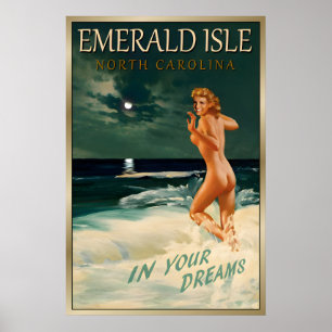 EMERALD ISLE North Carolina Marilyn Monroe Reise Poster