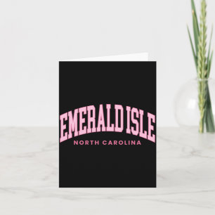 Emerald Isle North Carolina Retro Preppy Throwback Karte