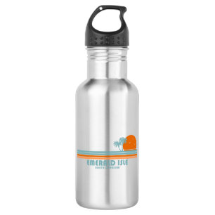 Emerald Isle North Carolina Sun Palm Trees Edelstahlflasche