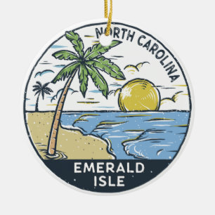 Emerald Isle North Carolina Vintage -> Smaragdinse Keramik Ornament