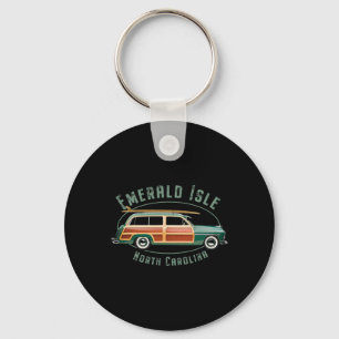 Emerald Isle North Carolina Vintage Surfen Schlüsselanhänger