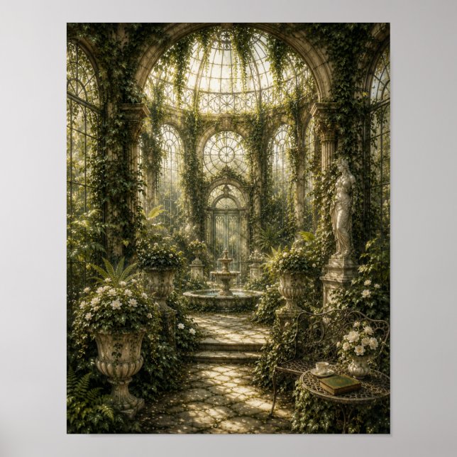 Emerald Ivy Conservatory Vintage Botanical Wall  Poster (Vorne)