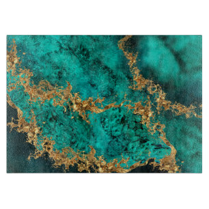 Emerald Jade Gold Spritzer Abstrakt Schneidebrett