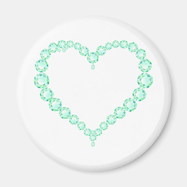 Emerald Jewel Heart Magnet (Vorne)