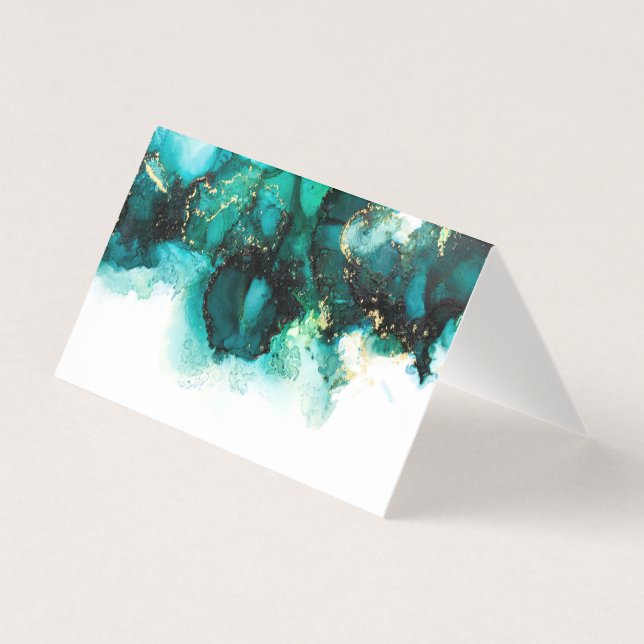 Emerald Jewel Tone Wedding Platzkarte (Vorderseite)