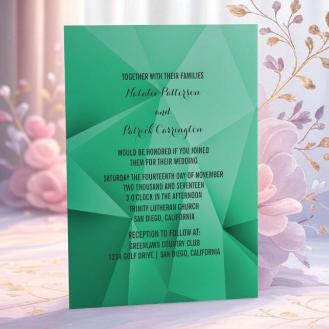 Emerald Jewel Tones Wedding Einladung (Emerald Jewel Tones Wedding Invitation)