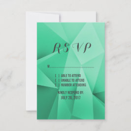 Emerald Jewel Tones Wedding RSVP Card Karte
