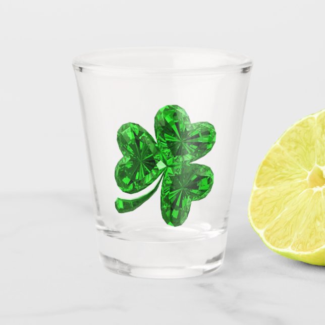 Emerald-Kleeblatt Schnapsglas (Vorderseite)