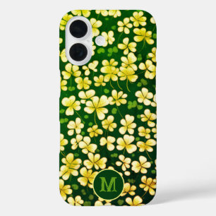 Emerald Kleeblatt Tapestry: Dunkle grüne Freude iPhone 16 Hülle