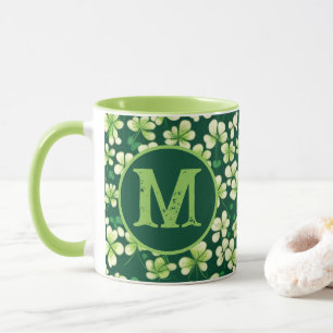 Emerald Kleeblatt Tapestry: Dunkle grüne Freude Tasse