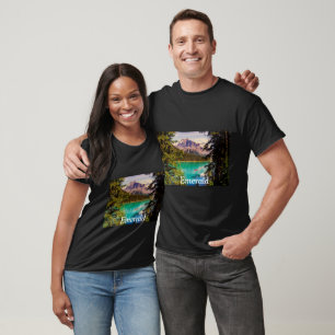 Emerald Lake Canada Boat Water Forest Treods Woods T-Shirt