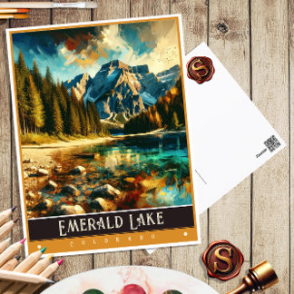 Emerald Lake, Colorado | Vintage Malerei Postkarte