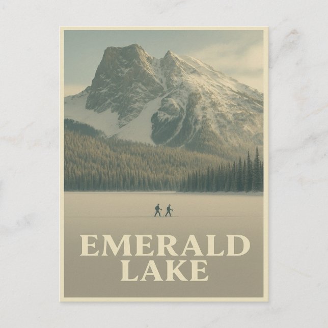 Emerald Lake Postcard - Winter Canadian Rockies Postkarte (Vorderseite)