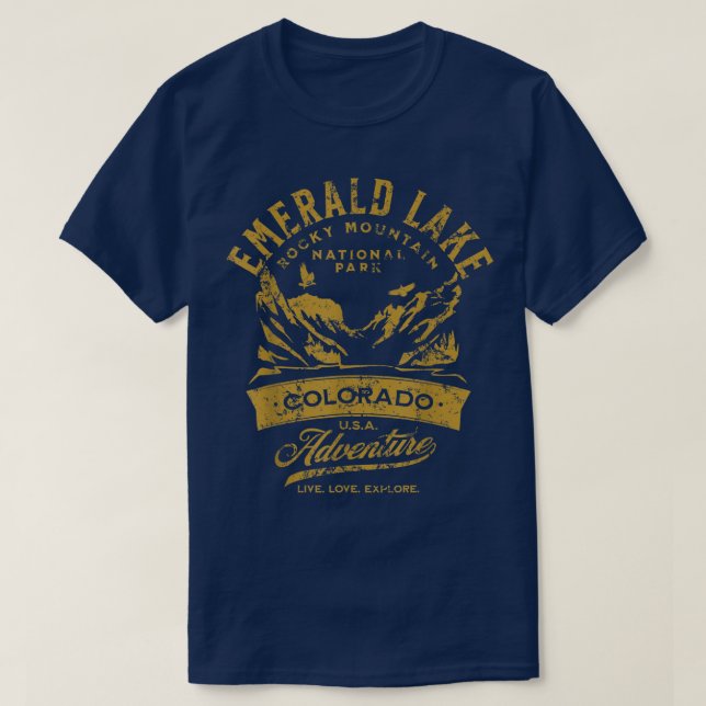 Emerald Lake Rocky Mountain Nationalpark Distanz T-Shirt (Design vorne)