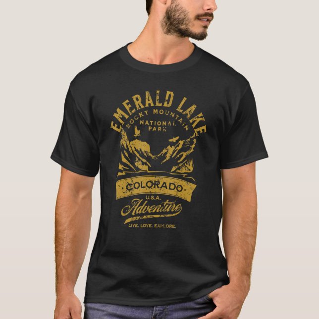 Emerald Lake Rocky Mountain Nationalpark Distanz T-Shirt (Vorderseite)
