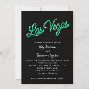 Emerald Las Vegas Funkelnde Hochzeits-Einladung Einladung