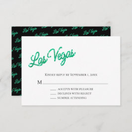 Emerald Las Vegas Glitzern Wedding RSVP Einladung