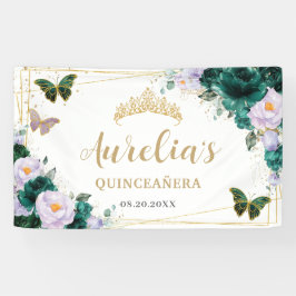 Emerald Lila Floral Butterfells Begrüßungskulisse Banner