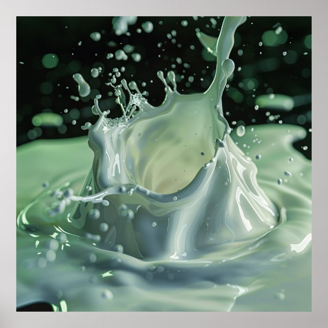Emerald Liquid Explosion Art Poster (Vorne)
