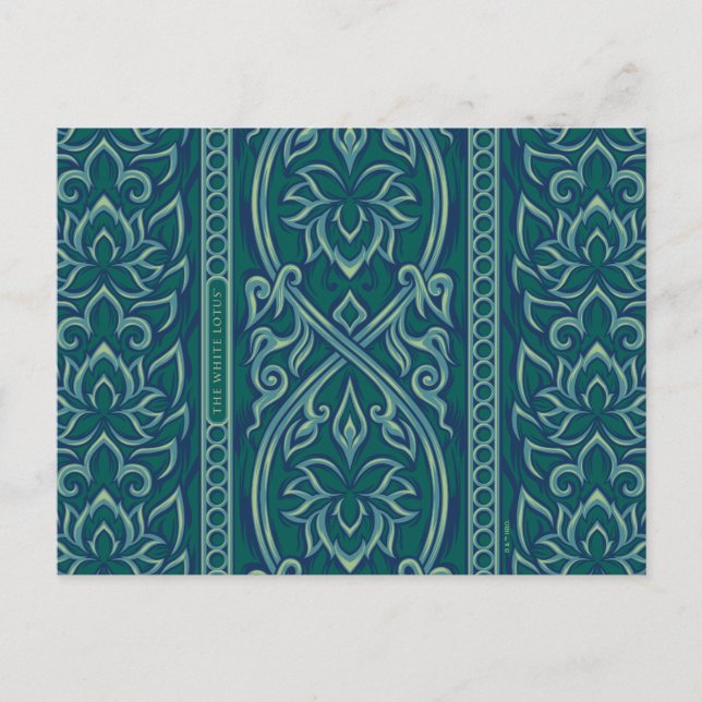 Emerald Lotus TapestPattern - The White Lotus Postkarte (Vorderseite)