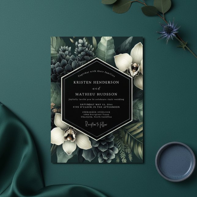 Emerald Lush Botanical Romance Wedding Einladung (Von Creator hochgeladen)