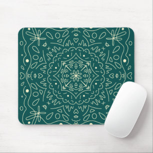 Emerald Mandala Mouse Pad Mousepad