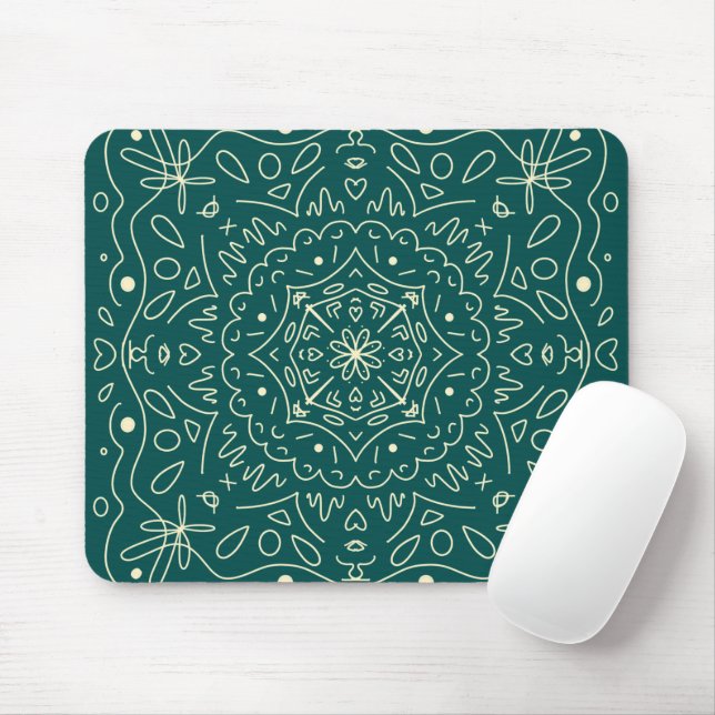 Emerald Mandala Mouse Pad Mousepad (Mit Mouse)