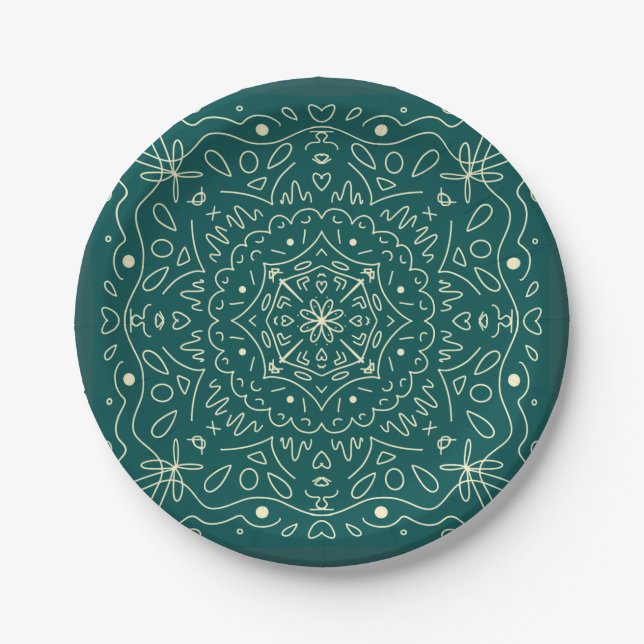 Emerald Mandala Paper-Teller Pappteller (Vorderseite)