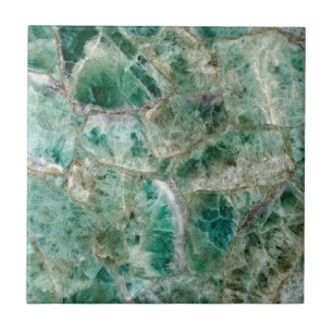 Emerald Marble Green Quarz Crystal Gemstone Print Fliese