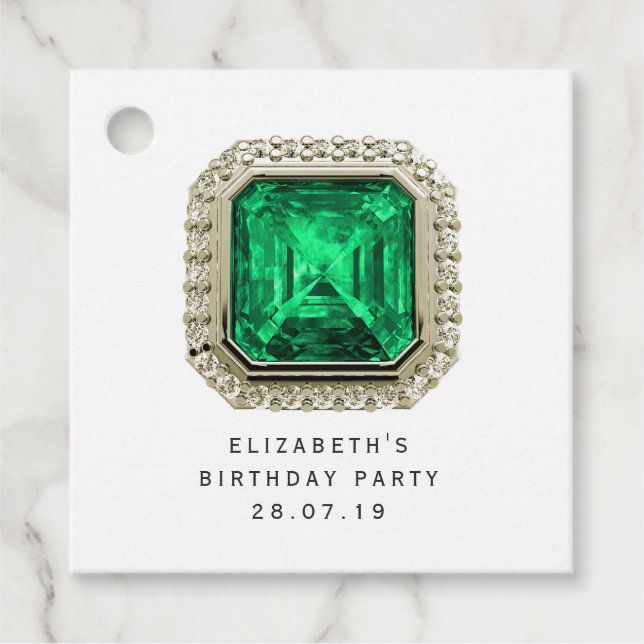 Emerald May Birthstone Geschenkanhänger (Vorderseite)