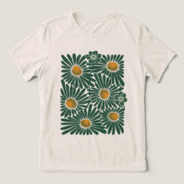 Emerald Meadow Damen abstraktes Blumen T‑Shirt Tri Tri-Blend Shirt