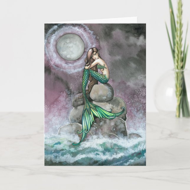 Emerald Mermaid Fantasy Art Card Karte (Vorderseite)
