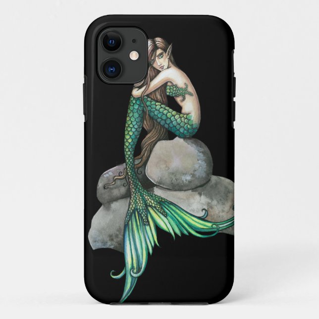 Emerald Mermaid Fantasy Art Case-Mate iPhone Hülle (Rückseite)