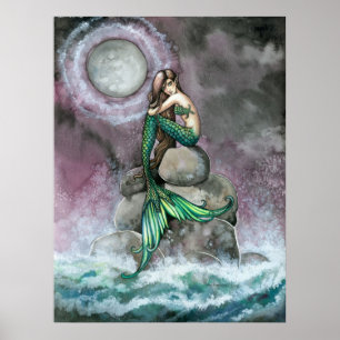 Emerald Mermaid Poster Print von Molly Harrison