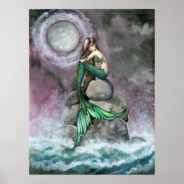 Emerald Mermaid Poster Print von Molly Harrison (Vorne)