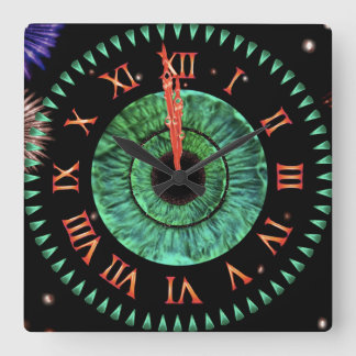 Emerald Midnight Clock Quadratische Wanduhr
