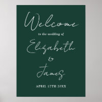 Emerald Minimalistisch Script Wedding Willkommensz