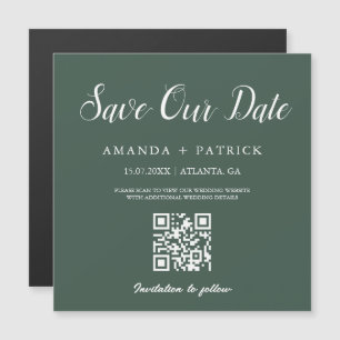 Emerald Minimalistischer QR-Code speichern Sie das Magnetkarte