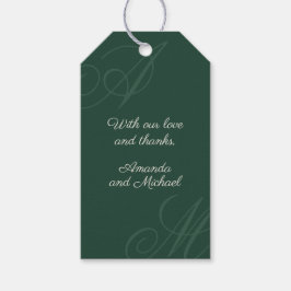 Emerald Modern Edge-elegante Monogram-Hochzeit Geschenkanhänger