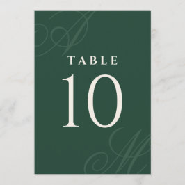 Emerald Modern Edge-elegante Monogram-Tischnummern