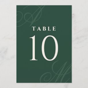 Emerald Modern Edge-elegante Monogram-Tischnummern