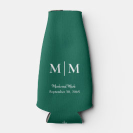 Emerald Monogram & Names Wedding Tall kann kälter  Flaschenkühler