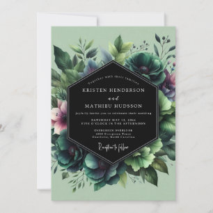Emerald Moody Bloom Hochzeit Einladung