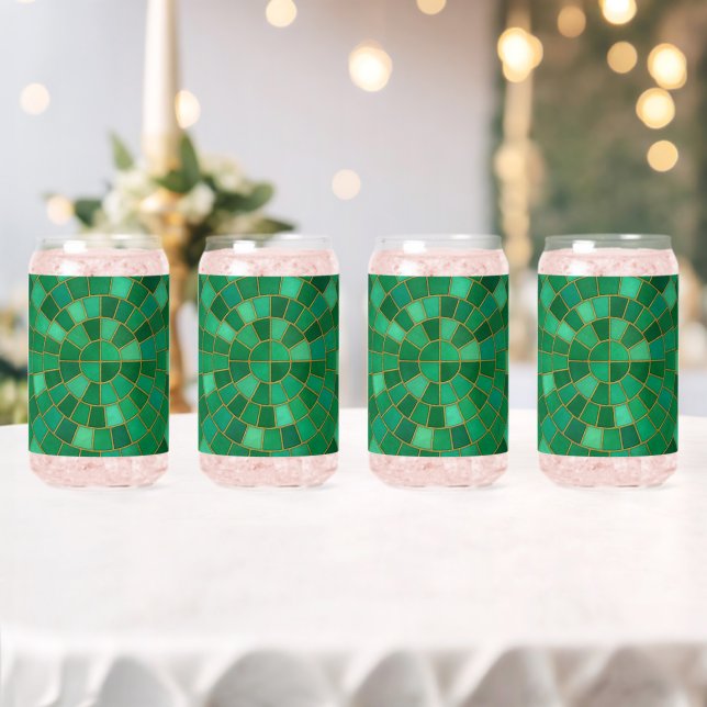 Emerald Mosaic Circle Pattern Art Dosenglas (Insitu (Hochzeit))