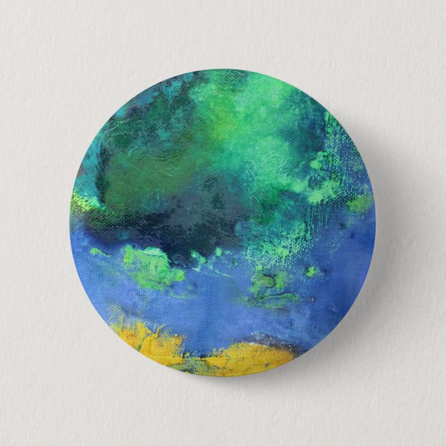 Emerald Ocean Seescape in Aquamarine Button (Vorderseite)