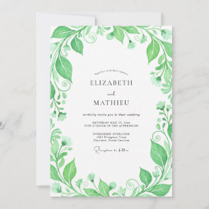 Emerald Organischer Blütenhochzeit Einladung