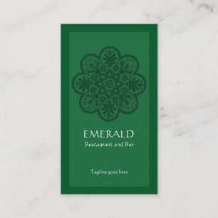 Emerald Ornament Business Card Visitenkarte