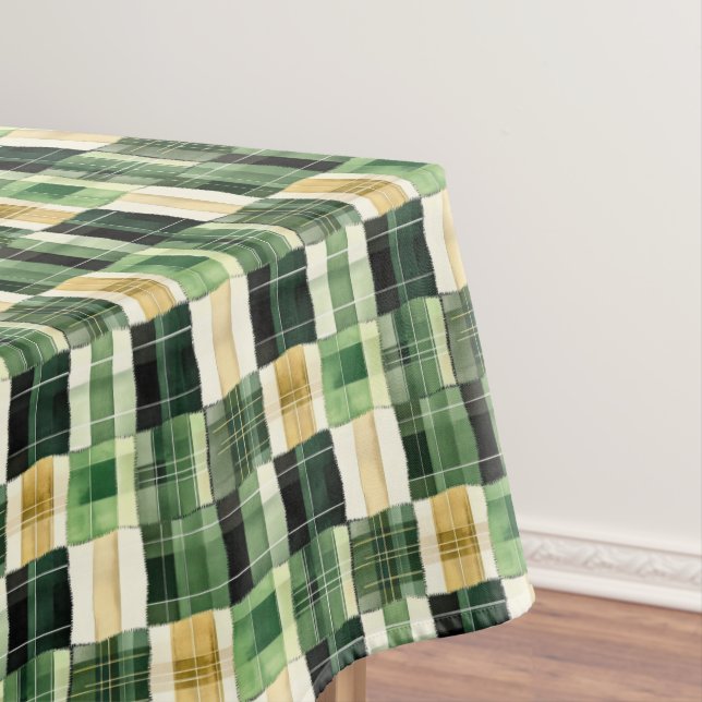 Emerald Patchwork Plaid Tischdecke (Beispiel)
