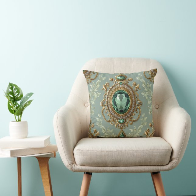 Emerald Pendant & Gold Kissen (Stuhl )